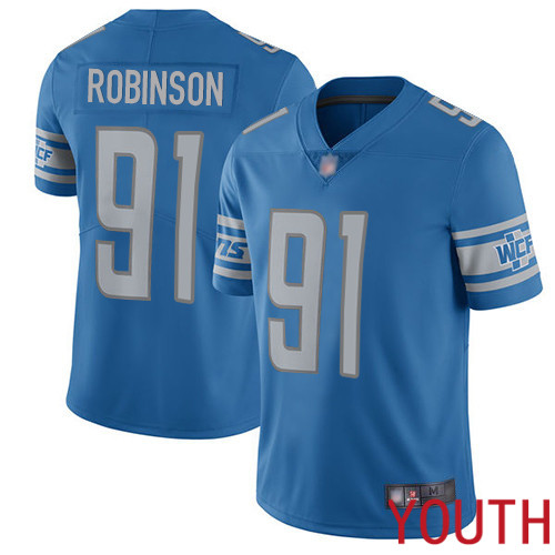 Detroit Lions Limited Blue Youth Ahawn Robinson Home Jersey NFL Football #91 Vapor Untouchable